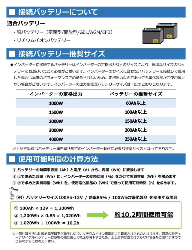 【永久保証】LVYUAN インバーター 正弦波 12V 1600W-3200W リモコン機能付き DC 12V→AC100V 変換 50HZ/60Hz ACコンセント×3/USBソケット×4_8