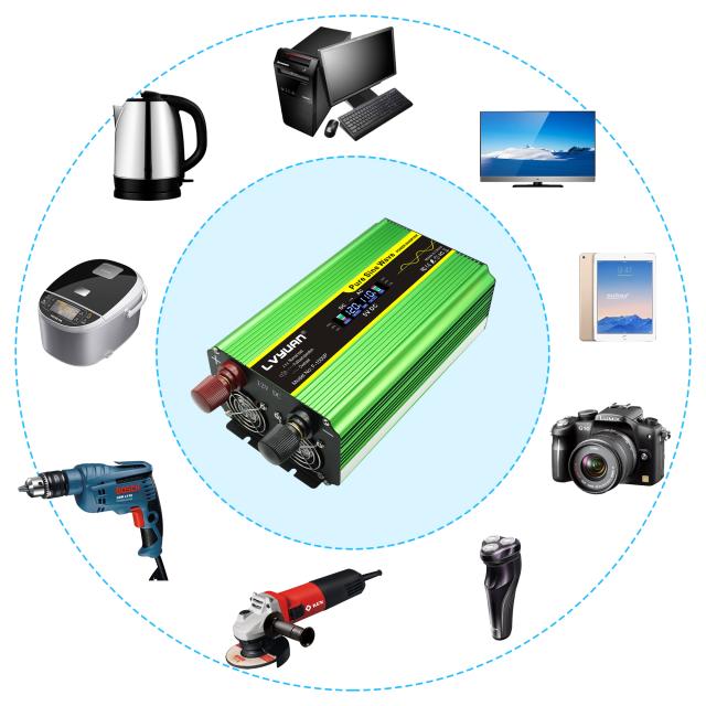 【永久保証】LVYUAN インバーター 正弦波 12V 1600W - 3200W リモコン機能付き DC 12V→ AC100V 変換 ACコンセント×4・USBソケット×4 高効率冷却ファン搭載_10