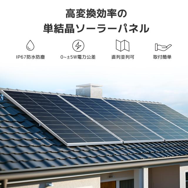 LVYUAN（リョクエン）400W PERC 高性能 単結晶 ソーラーパネル 次世代型 200W×2枚組 付属品:ソーラーケーブル+ソーラーパネル取付 Z ブラケット 2セット+ Y 型コネクター_1