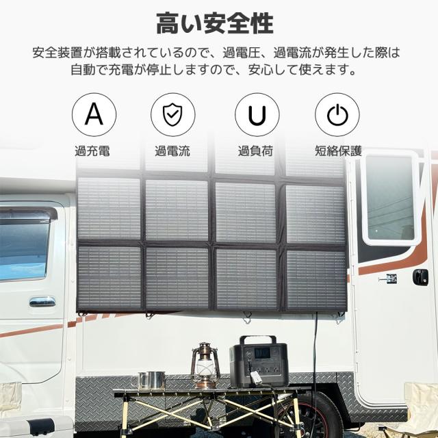 【500W超高出力＆超軽量折り畳み式】リョクエン ソーラーチャージャー ソーラーパネル 太陽光パネル ポータブル電源対応 IP64防水防塵 変換効率22.5% キャンプ/アウトドア/車載/災害時対応 携帯便利 CSSB-500W-LV_5