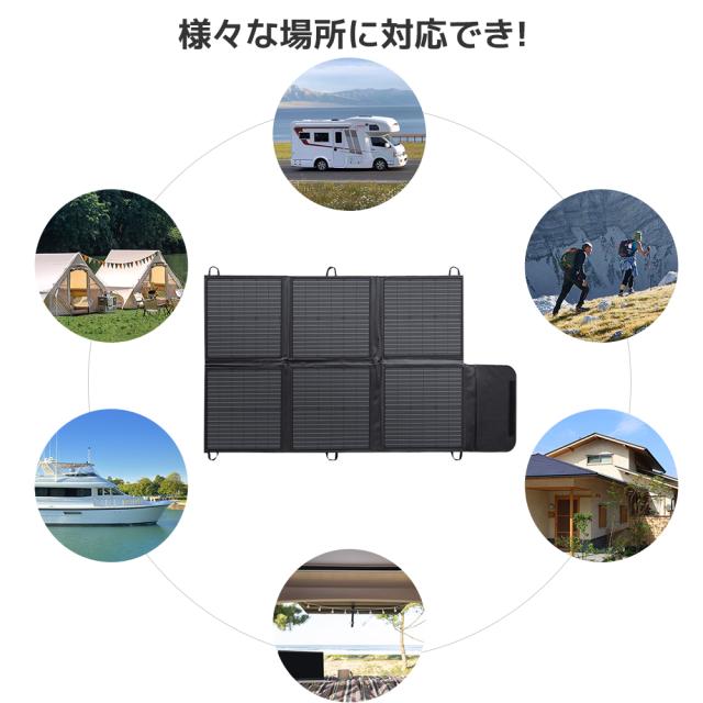 【日本企業による安心のサポート体制】 ソーラーパネル ポータブル電源用 120Ｗ 折りたたみ式ソーラーチャージャー  ソーラーコントローラ=