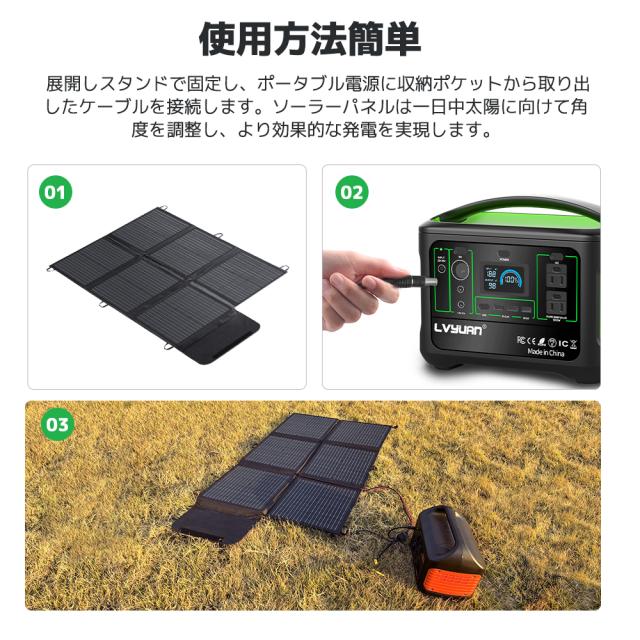 【日本企業による安心のサポート体制】 ソーラーパネル ポータブル電源用 120Ｗ 折りたたみ式ソーラーチャージャー  ソーラーコントローラ=