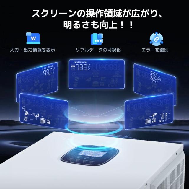 MPPT 3KW 3000W 正弦波 オフグリッド ハイブリッド インバーター 24V