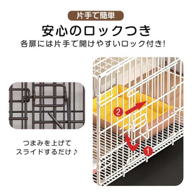 ペットケージ 犬 猫 ペットサークル 折りたたみ式 2つドア ペットケージ 犬 猫 ペットサークル 折りたたみ式 2つドア