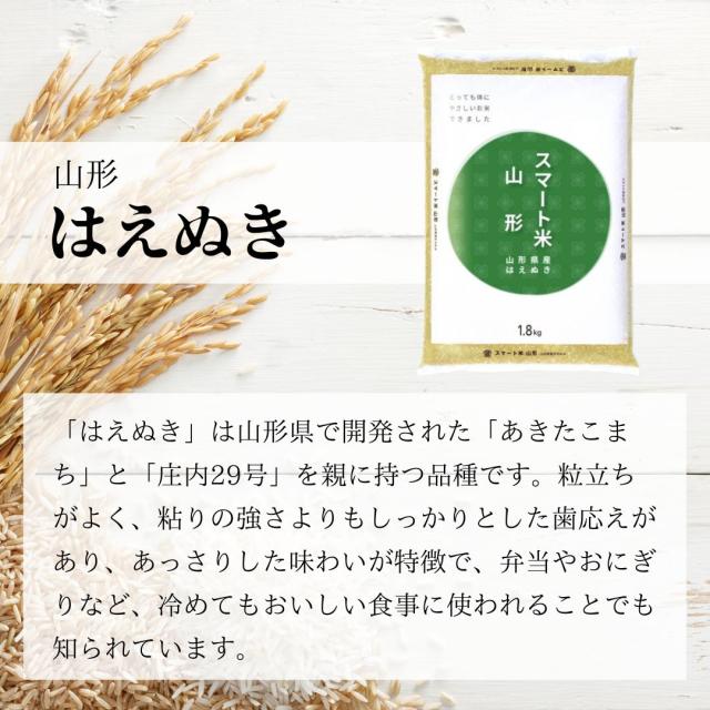 無洗米玄米 スマート米 山形県産 はえぬき 10kg (5kg×2袋) 令和7年産 残留農薬不検出_1