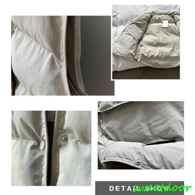 ベスト 中綿ベスト ハイネック ボタン ハイネック 無地 体型カバー スッキリ 重ね着 着回し ノースリーブ 防寒 おしゃれ 秋 冬の通販は