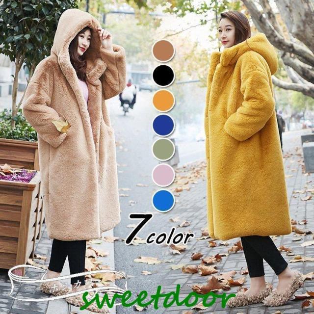 ファーコート エコファー レディース 冬 40代 新品 エコファーコート ロング丈 毛皮コート モコモコ 暖かい ファー アウターの通販は 4,844円