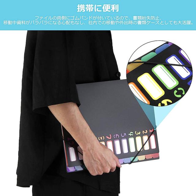 5個セット 書類 収納 ファイル A4 ドキュメントファイル 書類ケース 12ポケット ケース 自立型 書類整理 インデックス オフィス 学校書類 領収書 AFOPOKE s-kj2209-38a_6
