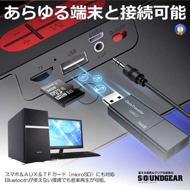 5個セット【映画館級サウンド】Bluetooth5.0 ワイヤレススピーカー 高音質 重低音 ハンズフリー通話 SC211_6