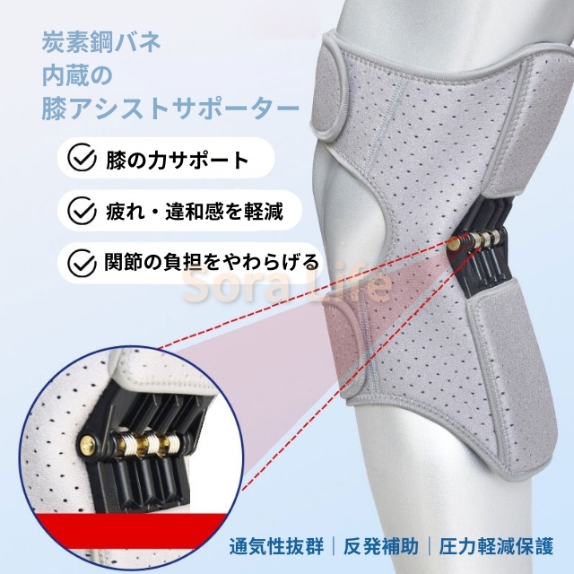 膝サポーター ひざ 保護 スポーツ 登山 疲労軽減 2枚セット バスケ バレー 固定 保温 関節 怪我 保護 洗える 軽量 通気 マジックテープ 男女兼用 高齢者 運動 膝用 補助 フリーサイズ アウトドア 左右兼用_3