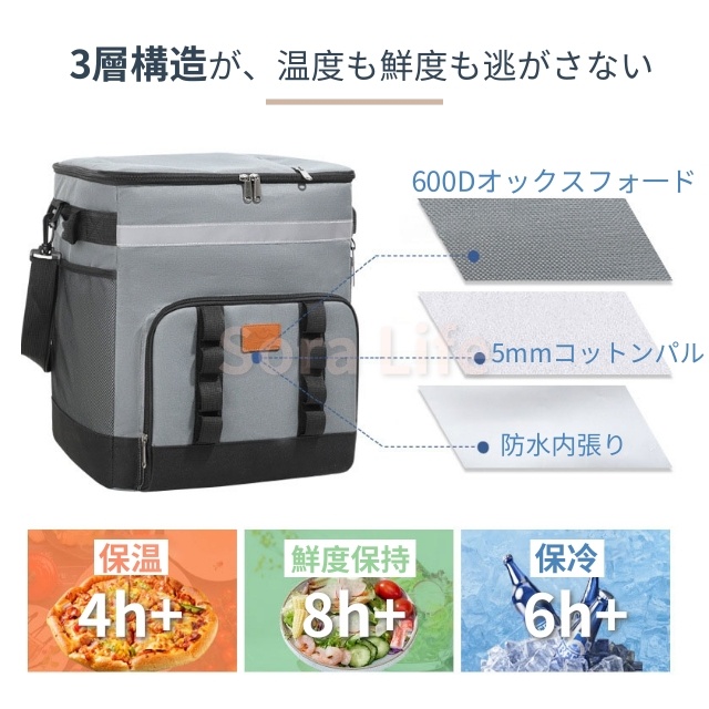 クーラーボックス 保冷バッグ キャスター付き ソフトクーラーボックス 大容量 35L 保冷 保温 防水 折り畳み収納可能 3層断熱 軽量 キャンプ ピクニック 釣り パーティ 花見 高齢者 折りたたみ 持ち運び キャリーカート 買い物カート 運動会 買い物 オールシーズン_3