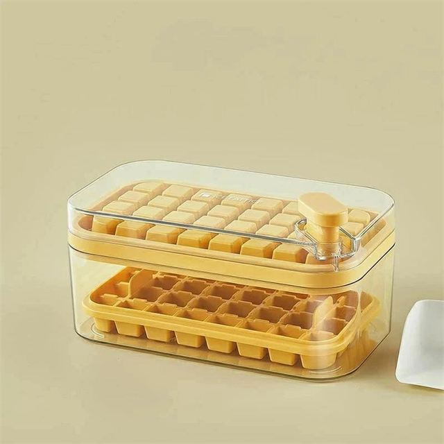 製氷皿 製氷器 大容量 64マス 2段製氷皿 製氷機 収納ボックス 氷