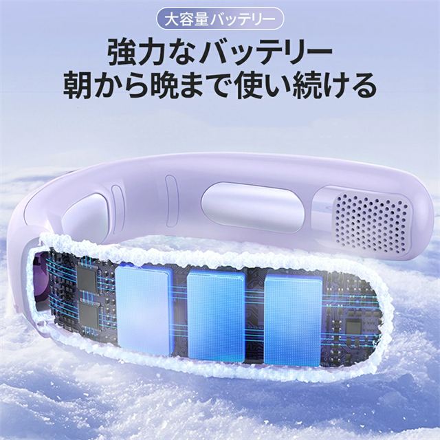 2025新型 首掛け扇風機 ネッククーラー 4000ｍAH 5段階風量調節 LED表示 扇風機 首かけ扇風機 冷却プレート付き ネックファン 軽量 冷感グッズ 携帯扇風機 羽根なし 送料無料_7