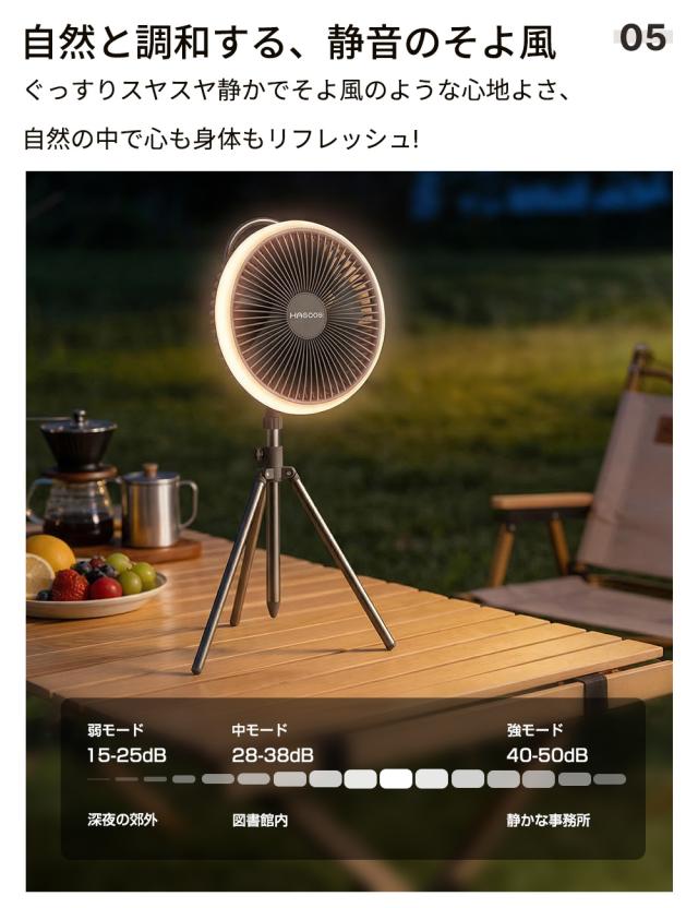 テレビで紹介】 hagoogi 扇風機 キャンプ扇風機 アウトドア 充電式