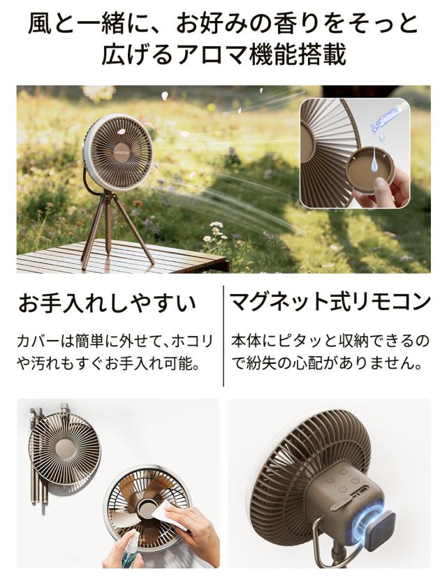 テレビで紹介】 hagoogi 扇風機 キャンプ扇風機 アウトドア 充電式