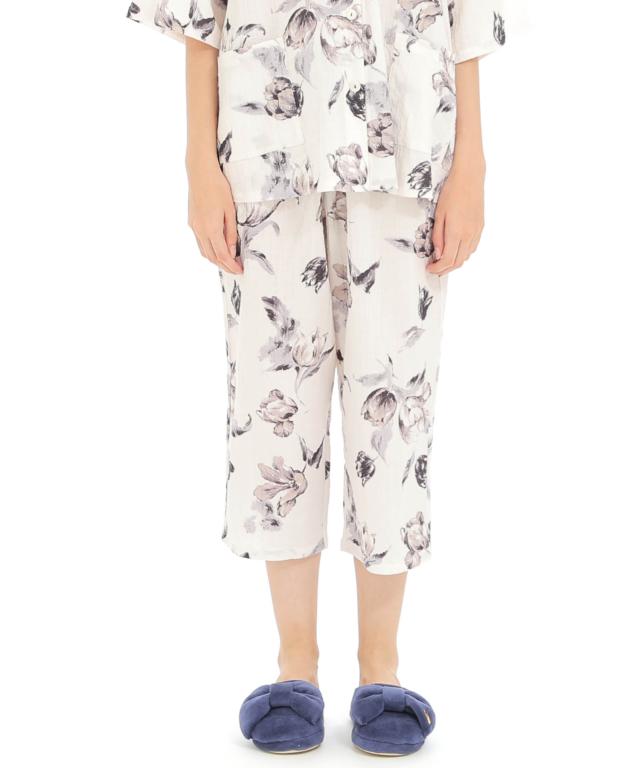 新品 〈ナルエー〉 コットンブレンド シャーリングボイル ルームウェア