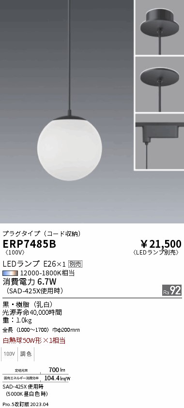 遠藤 遠藤 ERP7485Bの通販は