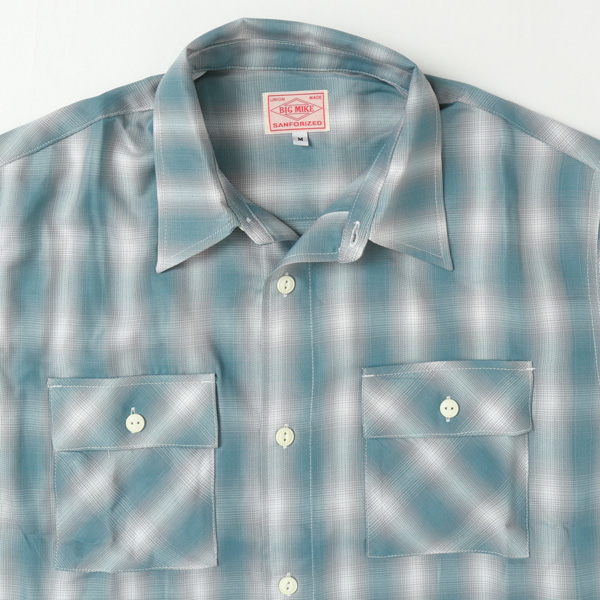 BIGMIKE ビッグマイク メンズ　長袖シャツ 102425012 OMBLE CHECK L/S SHIRTS オンブレチェック シャツ　ポリ65％ レーヨン35％ 混紡 サラサラ素材_13