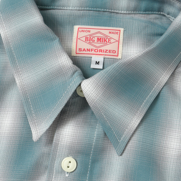 BIGMIKE ビッグマイク メンズ　長袖シャツ 102425012 OMBLE CHECK L/S SHIRTS オンブレチェック シャツ　ポリ65％ レーヨン35％ 混紡 サラサラ素材_16