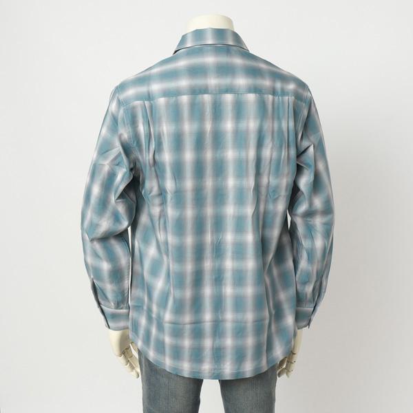 BIGMIKE ビッグマイク メンズ　長袖シャツ 102425012 OMBLE CHECK L/S SHIRTS オンブレチェック シャツ　ポリ65％ レーヨン35％ 混紡 サラサラ素材_4
