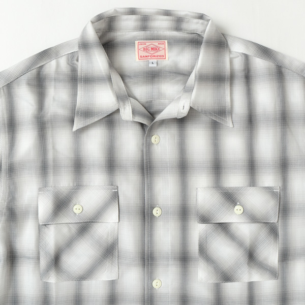 BIGMIKE ビッグマイク メンズ　長袖シャツ 102425012 OMBLE CHECK L/S SHIRTS オンブレチェック シャツ　ポリ65％ レーヨン35％ 混紡 サラサラ素材_14