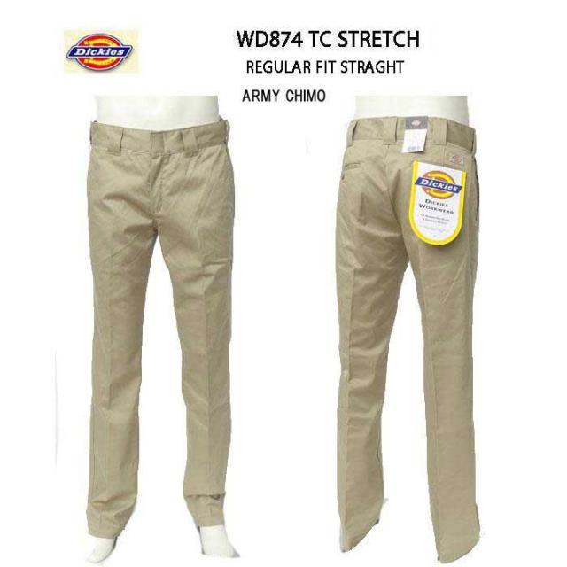 Dickies ディッキーズ 24874 ワークパンツ WD874 STRETCH REGULAR STRAGHT タイトフィット ストレート スリムフィットストレート メンズ パンツ_1
