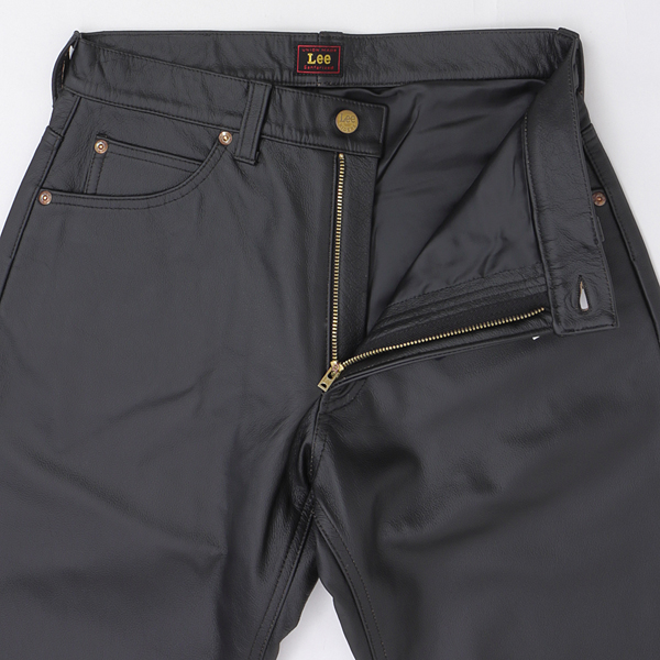 Lee Riders LEATHER STRAIGHT PANTS LM9904　レザー ライダース　ストレート　パンツ Black　牛革 　革　ブラック_4