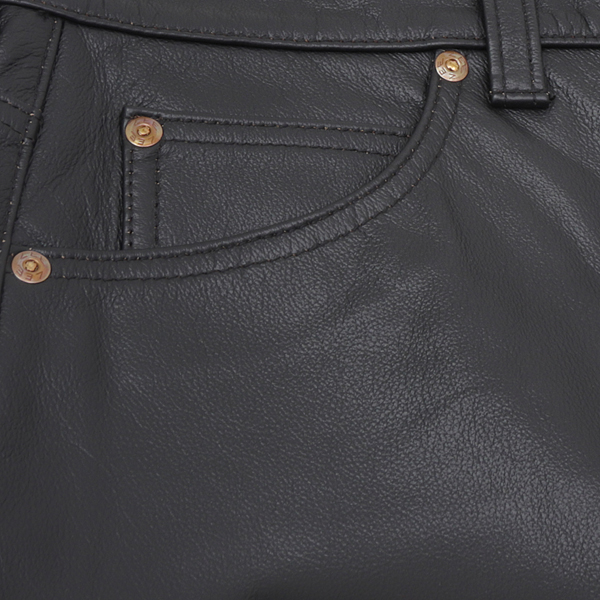 Lee Riders LEATHER STRAIGHT PANTS LM9904　レザー ライダース　ストレート　パンツ Black　牛革 　革　ブラック_7