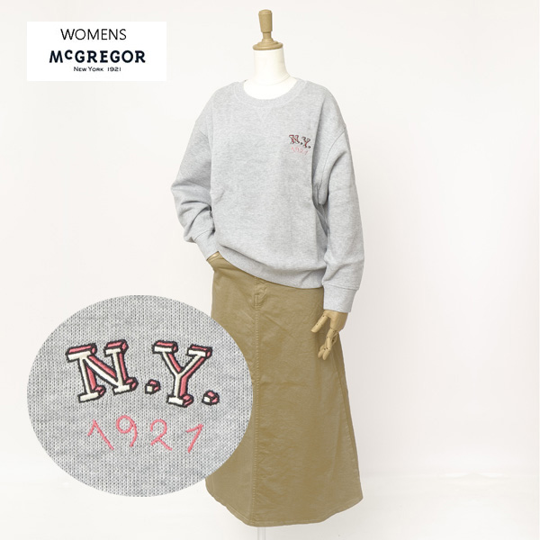 McGREGOR マクレガー レディース WOMENS 311713602 刺繍 トレーナー 秋冬 35）GRAY