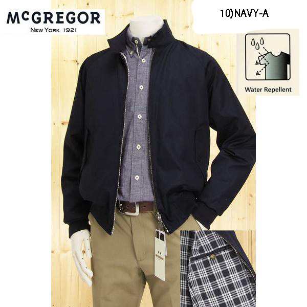 McGREOR マクレガー　スイングトップ　ブルゾン　ジャンバー　111112001　10番　NAVY-A　ブラックチェック　メンズ　カジュアルジャンバ