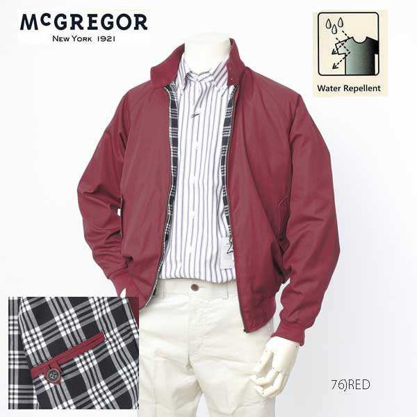 McGREOR マクレガー　スイングトップ　ブルゾン　ジャンバー　111112001　76）RED　ブラックチェック　メンズ　カジュアルジャンバー　撥