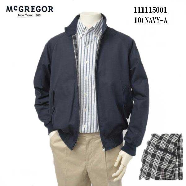SALE 10％OFF McGREOR マクレガー　スイングトップ　ブルゾン ジャンバー 111115001 10番 NAVY-A 裏地 ブラックチェック メンズ カジュアルジャンバー 撥水 SALE 10％OFF McGREOR マクレガー スイングトップ ブルゾン ジャンバー