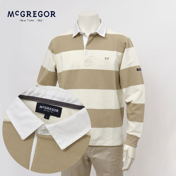 McGREGOR マクレガー 111615101 ポロトレーナー ラガーシャツ メンズ トップス パイル ボーダーの通販はカジュアルシャツ