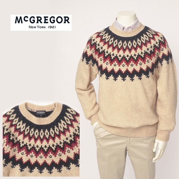 40％OFF　McGREGOR マックレガー 111823101 コットン 100％ ニット カーディガン メンズ 秋 冬 紳士