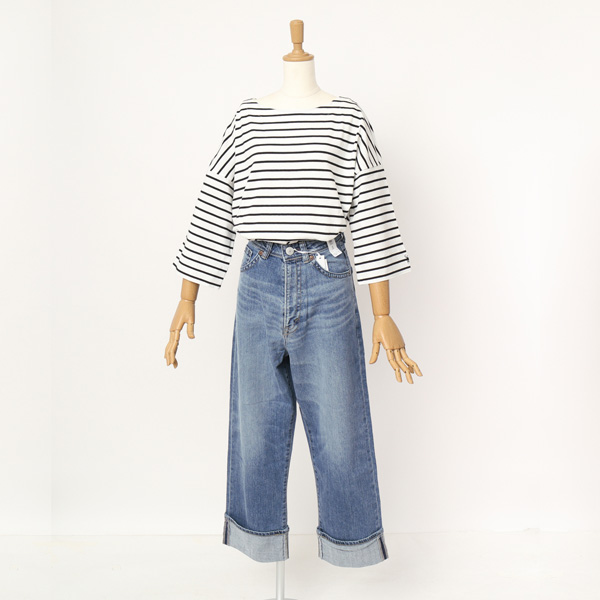 10％OFF Something サムシング sea73 スーパーハイライズルーズ ストレートデニムパンツ レディース 太め ストレート 日本製