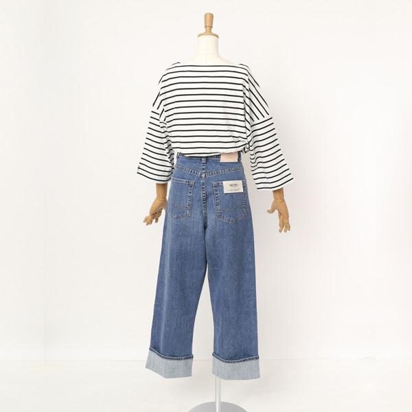 10％OFF Something サムシング sea73 スーパーハイライズルーズ ストレートデニムパンツ レディース 太め ストレート 日本製