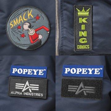 ALPHA アルファ POPEYE ポパイ アルファ MA1 TA0482 L-2B ジャケット ポパイ コラボ 中綿無し MA-1 USスペック ブルゾン ジャケット_10