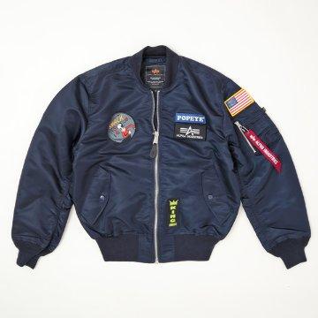 ALPHA アルファ POPEYE ポパイ アルファ MA1 TA0482 L-2B ジャケット ポパイ コラボ 中綿無し MA-1 USスペック ブルゾン ジャケット_11