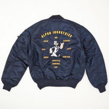 ALPHA アルファ POPEYE ポパイ アルファ MA1 TA0482 L-2B ジャケット ポパイ コラボ 中綿無し MA-1 USスペック ブルゾン ジャケット_12