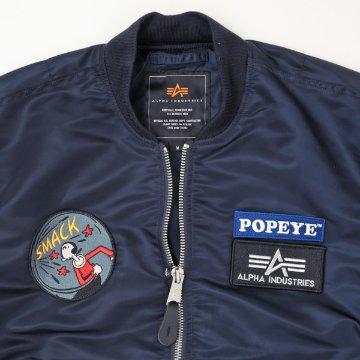 ALPHA アルファ POPEYE ポパイ アルファ MA1 TA0482 L-2B ジャケット ポパイ コラボ 中綿無し MA-1 USスペック ブルゾン ジャケット_7