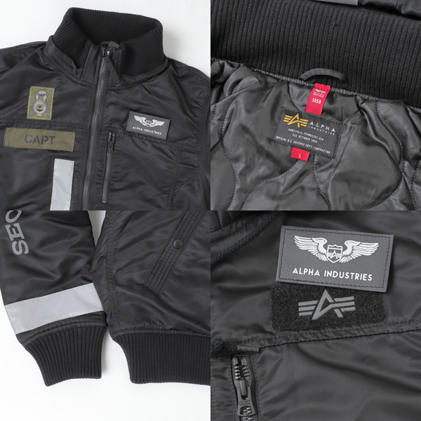 ALPHA INDUSTRIES アルファ ta1674 パッチドフーデッドリブジャケット 上衣 アウター ミリタリー上衣 中綿上衣