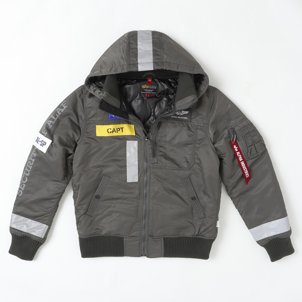 ALPHA INDUSTRIES アルファ ta1674 パッチドフーデッドリブジャケット 上衣 アウター ミリタリー上衣 中綿上衣