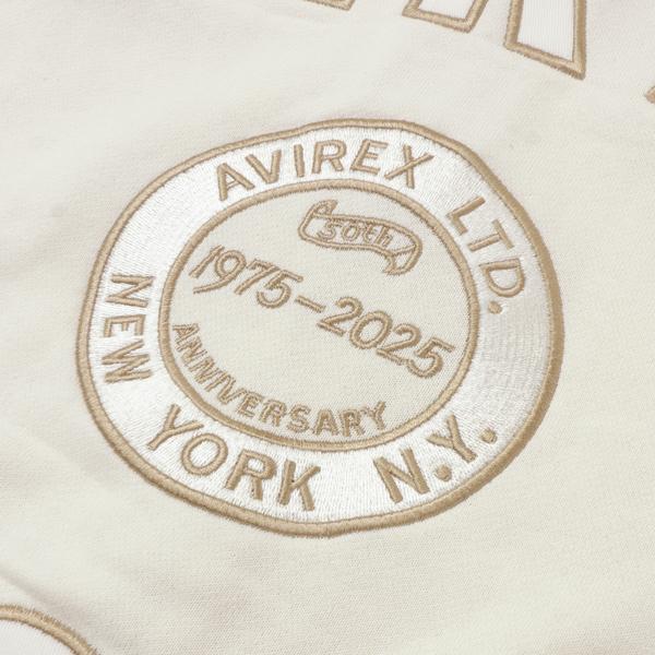 AVIREX アヴィレックス 783-5231006 50th Anniversary varsity parker バーシティー　シグネイチャー　ロゴ　ジップアップパーカー スェット 50周年記念モデル_9