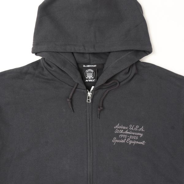 AVIREX アヴィレックス 783-5231006 50th Anniversary varsity parker バーシティー　シグネイチャー　ロゴ　ジップアップパーカー スェット 50周年記念モデル_13