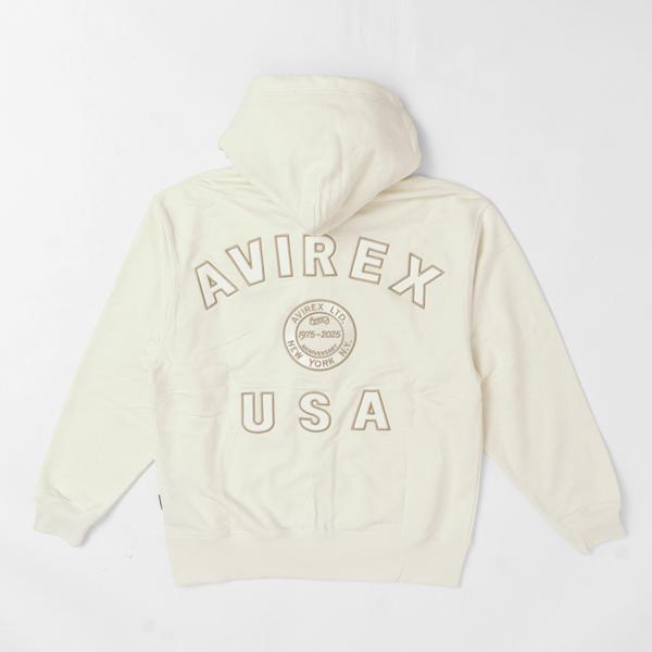 AVIREX アヴィレックス 783-5231006 50th Anniversary varsity parker バーシティー　シグネイチャー　ロゴ　ジップアップパーカー スェット 50周年記念モデル_5