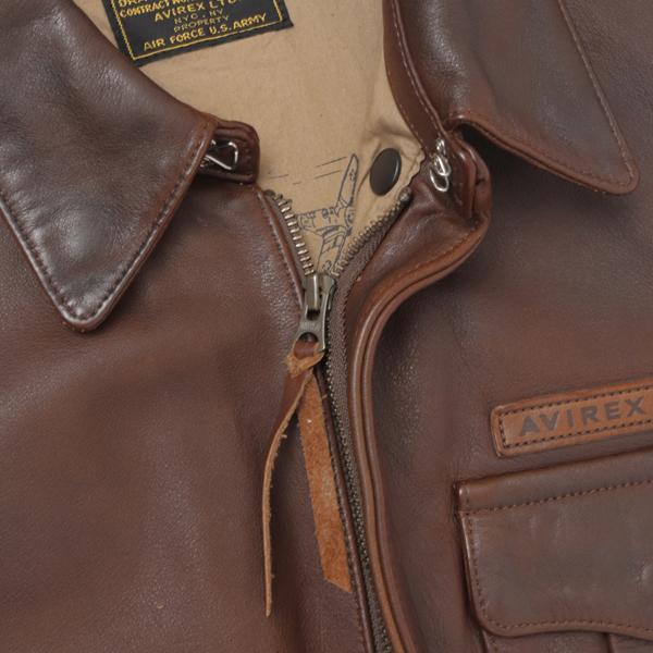 AVIREX アビレックス レザー A-2 ジャケット 783-5250006 50th ANNIVERSARY CUSTOM & PAINTED A-2 050)BROWN 牛革 カスタムペインテッド A-2 ブルゾン_11
