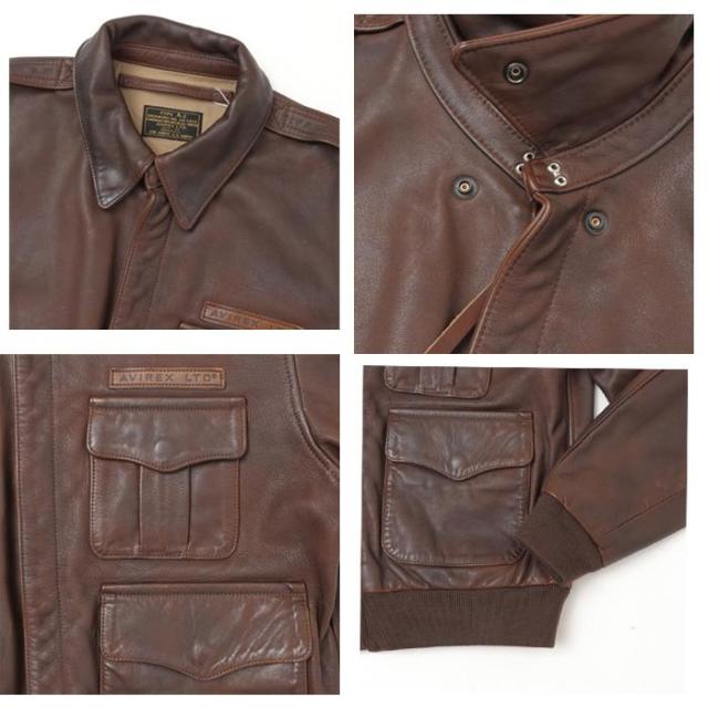 AVIREX アビレックス レザー A-2 ジャケット 783-5250006 50th ANNIVERSARY CUSTOM & PAINTED A-2 050)BROWN 牛革 カスタムペインテッド A-2 ブルゾン_14