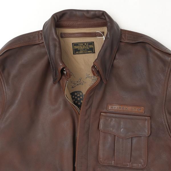 AVIREX アビレックス レザー A-2 ジャケット 783-5250006 50th ANNIVERSARY CUSTOM & PAINTED A-2 050)BROWN 牛革 カスタムペインテッド A-2 ブルゾン_5