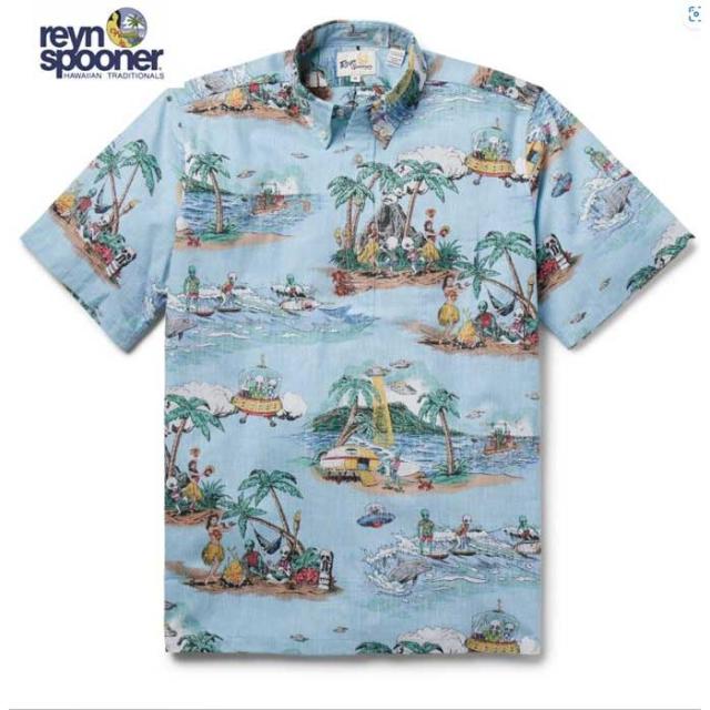 レインスプーナー REYN SPOONER 126-5707 半袖シャツ アロハシャツ ALOHA ALIENS プルオーバーシャツ レインスプーナークロス