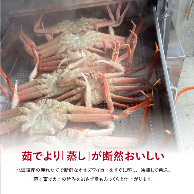 北海道産 訳あり蒸しオオズワイガニ 約4kg 大サイズ （1杯あたり約300g〜） 送料無料の通販は
